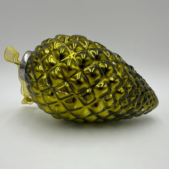 6" Kugel Style Green Pinecone Mercury Glass Christmas Ornament - Picture 4 of 13